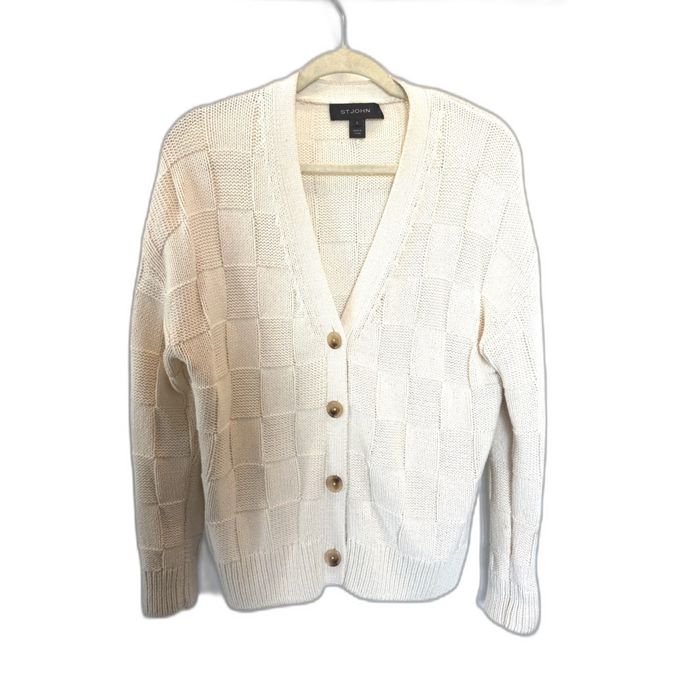 St. John's Cream Button-Up Sweater